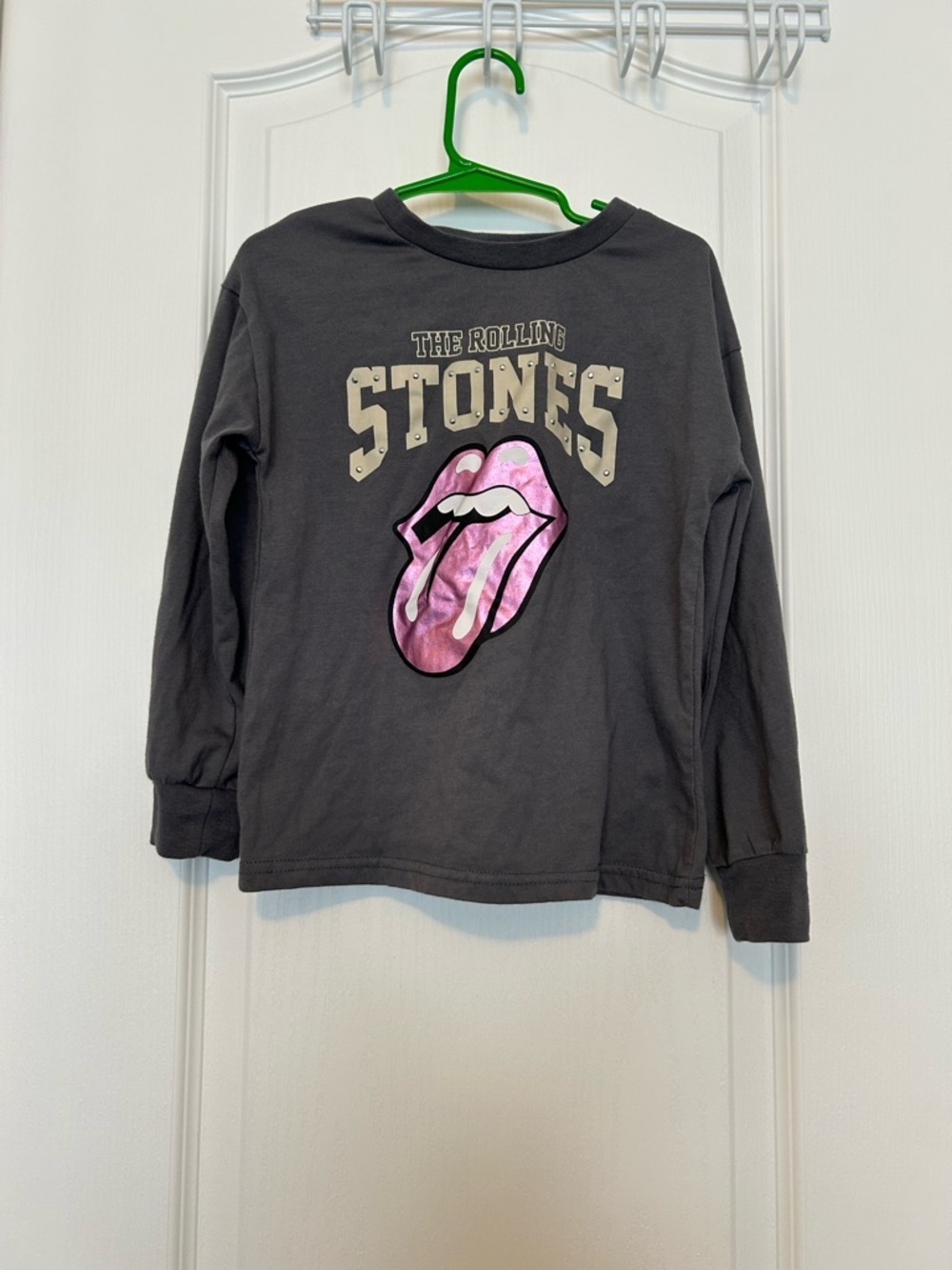 Girl Rolling Stones Graphic Tee Long Sleeve